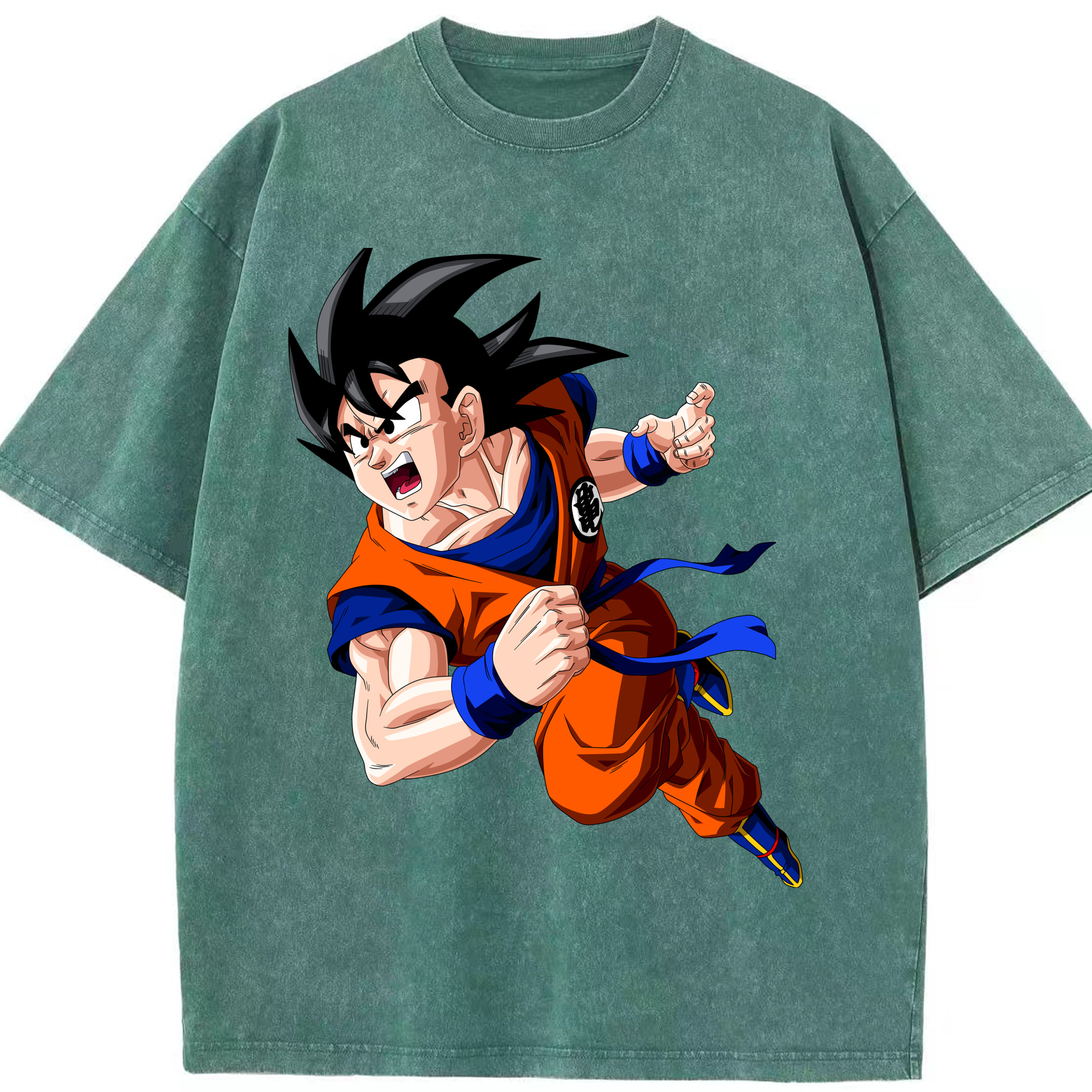 （画像用） ドラゴンボール 孫悟空（そん ごくう）Son Goku カカロット DRAGON BALL Kakarotto 綿100% ヴィンテージ風 半袖Tシャツ（フロントプリント）
